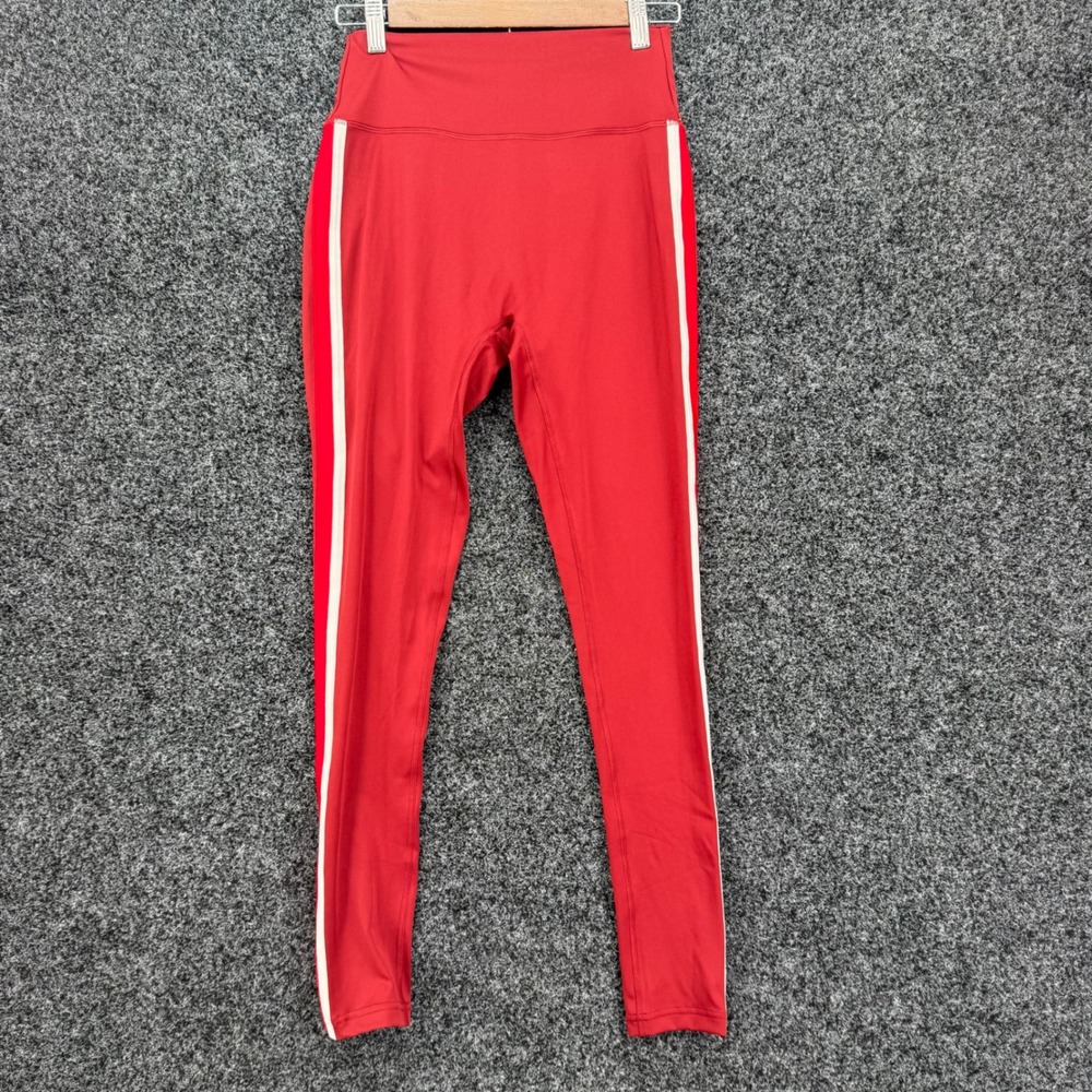 Gymshark Red White Stripe High Waisted Leggings Women Medium B4B7U